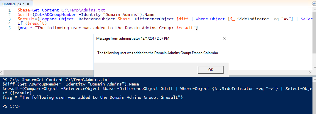 PowerShell: Notify me when someone is added to the Administrator Group ...