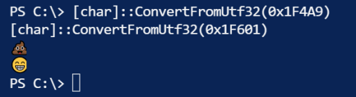 Characters and Emojis in PowerShell – SID-500.COM